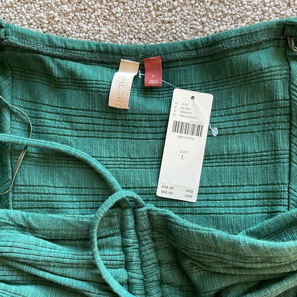Anthropologie Pilcro emerald green tube top with cross straps - Picture 4 of 4